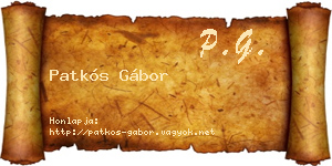 Patkós Gábor névjegykártya