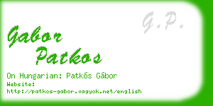gabor patkos business card